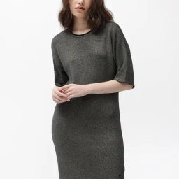 RAREISM Black Cotton Solid Short Sleeves Sweater-image-94
