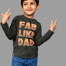 3PIN Boys Grey Cotton Printed T-Shirt-picture-1