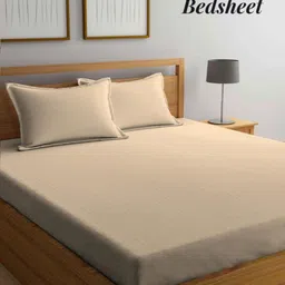 Aura Cream-Coloured Striped 300 TC King Bedsheet Set 2.70 m x 2.60 m-image-54