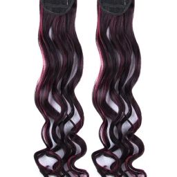 Stasia Street Clip-In Curly Burgundy Side Patches (2pcs Set) - 20 Inches-image-90
