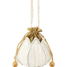 Gaurapakhi White Embellished Potli-40