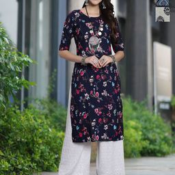 Moda Rapido Selection Of 3 Floral Printed Straight Kurtas-image-74