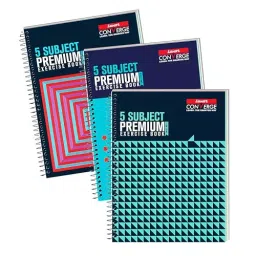 Luxor 5 Subject Premium Spiral Plain Exercise Notebook 160 Pages 60 Gsm 18 x 24 cm, 9000028344 (Pack of 3)-17