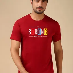 CASUALBUD Men Typography Printed Round Neck T-shirt-image-98