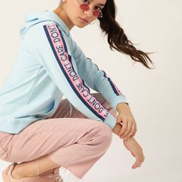 DressBerry Women Blue Hooded Sweatshirt-picture-46