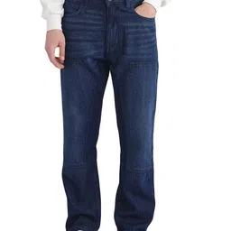 RARE RABBIT Men Comfort Relaxed Fit Low Distress Light Fade Stretchable Jeans-image-82