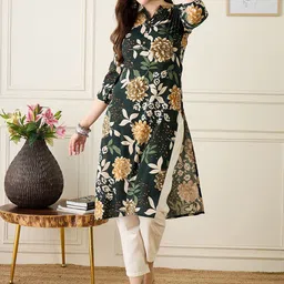 Anouk Women Floral Printed Mandarin Collar Straight Kurta-image-64