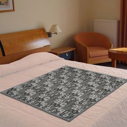 Kuber Industries Grey Square D Print Both Sided Bed Server Food Mat-10