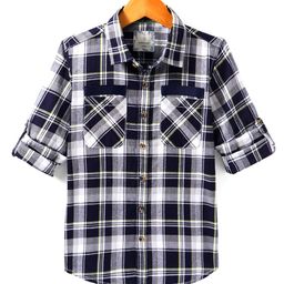 Infinity Boys Tartan Checks Opaque Checked Casual Shirt-image-69