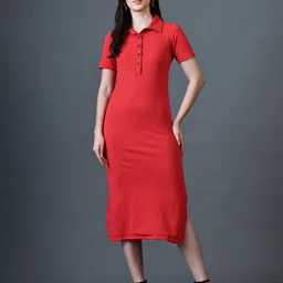 Myshka Crepe A-Line Dress-image-41