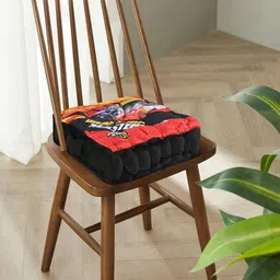 Kuber Industries 4-Pcs Red & Black Printed Chair Pads-48