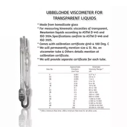 BALAJI INDIA Ubbelohde Viscometer for Transparent Liquids with Calibration Certificate, SIZE - 2B image 2