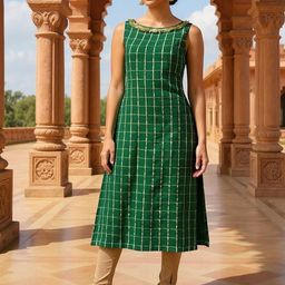 SZN Woven Design Checked Chanderi Silk Straight Kurta-image-48