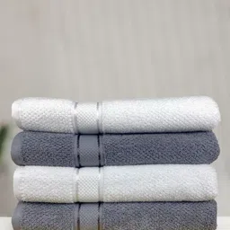 SENSES Grey & White 4 Cotton 550 GSM Bath Towel-image-54