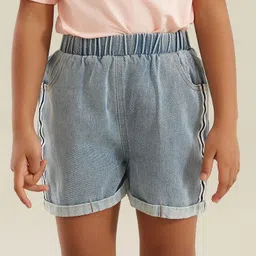 Kookie Kids Denim Mid Thigh Washed Short - Blue-picture-46