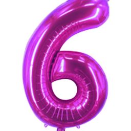 Party Anthem Number 6 Foil Balloon - Pink-17