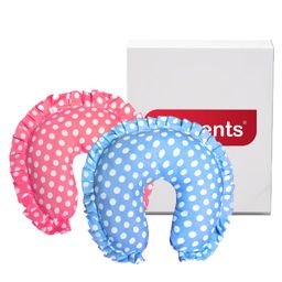 VParents Toddler Neck Support Soft Pillow for New Born Baby U Shape Pillow Pack of 2 - Pink and Blue-image-2