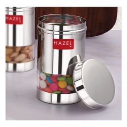 HAZEL Stainless Steel See Through Storage Containers Fridge Containers for Kitchen Modular Silver - 400 ml-21