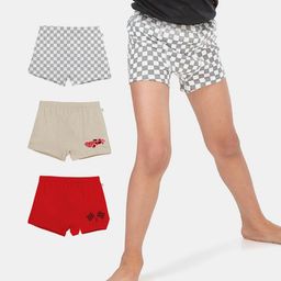 Plan B 100% Cotton Speedy Pack Of 3 Checked Car Printed Boxers - White  Ash &  Red-image-34