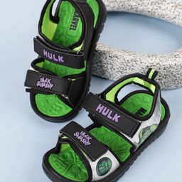 Kidsville Marvel Avengers Featuring Hulk Printed Velcro Closure Sandals - Green-image-84
