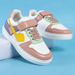 Pine Kids Casual Shoes With Velcro Closure - White & Pink-picture-44