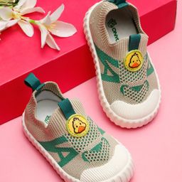 ONYC Mesh & Duck Patch Detailed Shoes - Beige & Green-image-43