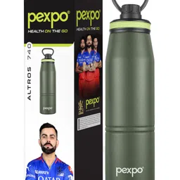 Pexpo Altros Pro Stainless Steel Hot & Cold Vacuum Insulated Flask, 740ml, Military Green | Leak Proof | Easy to Carry Loop Handle | Sports Water Bottle | Trekking | Gym | Office | Limited RCB Edition-picture-44