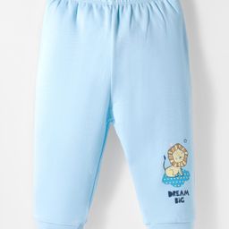 Tango Knit Full Length Fleece Pants With Lion Print - Light Blue-picture-47