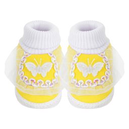 Neska Moda Butterfly Patch Detailed Slip On Booties - Yellow-picture-49