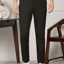 encore by INVICTUS Men Cotton Slim Fit Regular Trousers-image-86