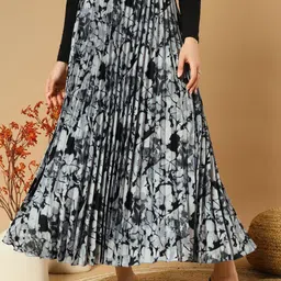 LookShine Floral Printed A-Line Maxi Skirt-image-92
