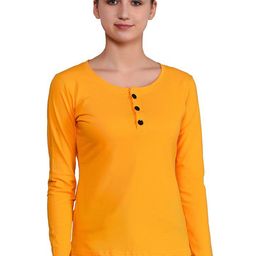 BEYOU FASHION Women Henley Neck Pockets Slim Fit T-shirt-image-70