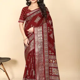SSHAGUN LIFESTYLE Ethnic Motifs Printed Bandhani Saree-picture-9