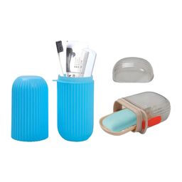 HASHONE Set Of 2 Toothbrush Holder & Soap Tray Combo For Easy Organization-0