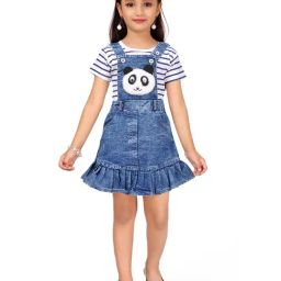Aarika Kids Blue Striped Dungaree With Top-picture-46