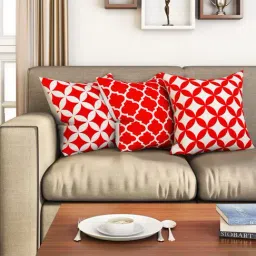 SEJ by Nisha Gupta Red & White Cushion Covers - Set of 3-23