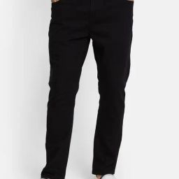 Octave Black Cotton Regular Fit Jeans-image-2