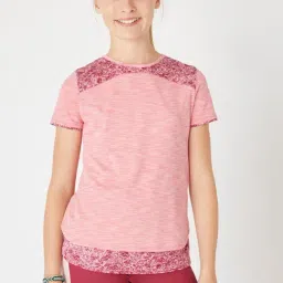 DOMYOS By Decathlon Kids Pink Printed T-Shirt-image-28