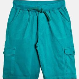 Kiddopanti Kids Teal Solid Shorts-image-85