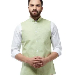 Sojanya Green Textured Nehru Jacket-image-74