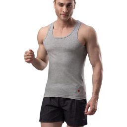 UnderJeans by Spykar Grey Vest-image-0