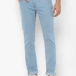 Forever 21 Sky Blue Mid Waist Straight Fit Regular Length Jeans-image-98