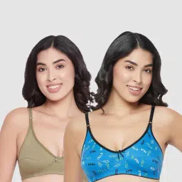 Clovia Multicolor Printed Non Padded Bra (Pack of 2)-15