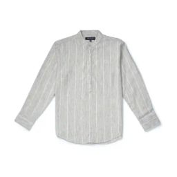 Gini & Jony Kids Grey Cotton Striped Full Sleeves Shirt-image-56