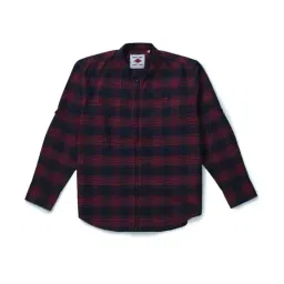 Gini & Jony Kids Navy & Red Cotton Chequered Full Sleeves Shirt-image-69