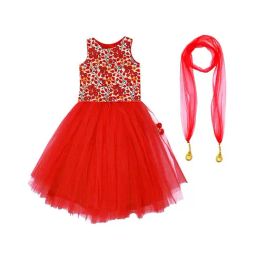 A.T.U.N. Red Embroidered Lehenga with Choli & Dupatta-image-65