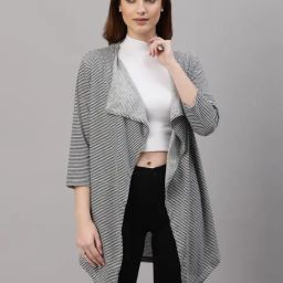 Rigo Grey & Black Striped Shrug-picture-20