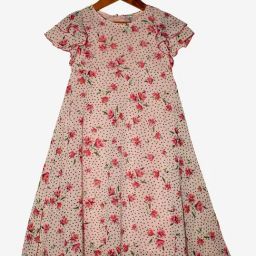 Kiddopanti Kids Baby Pink Floral Print Dress-image-76