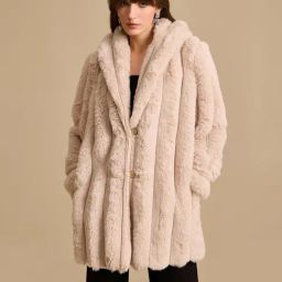 Kazo Beige Plain Overcoat-image-18