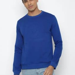 Allen Solly Navy Cotton Regular Fit SweatShirt-40